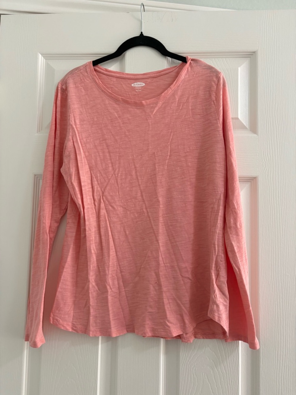 Old Navy Lightweight Long Sleeve Crewneck Top - Coral Pink